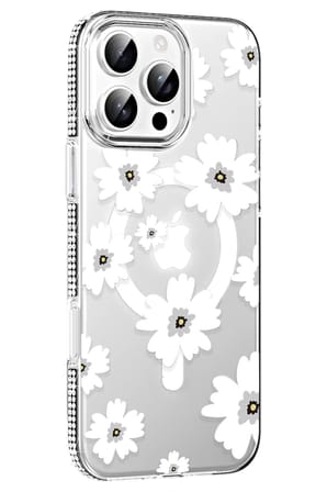 Joko Apple iPhone 16 Pro Max Floral Magsafe Kapak - Beyaz