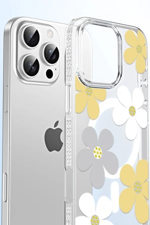 Joko Apple iPhone 16 Pro Max Floral Magsafe Kapak - Beyaz