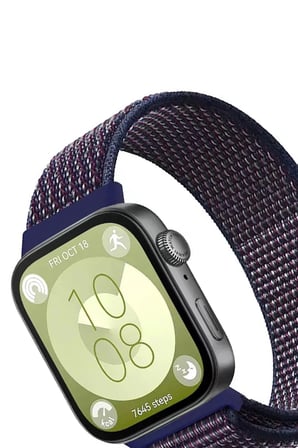Uray store Huawei Fit 4 Hasırlı Cırtcırtlı Kordon - Mavi-Beyaz