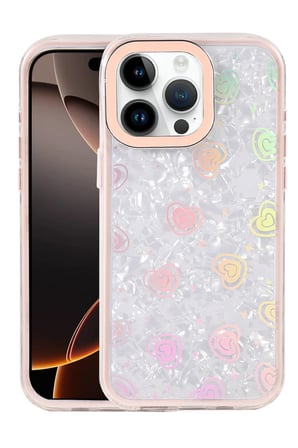 Uray store Apple iPhone 15 Pro Lumi Desenli Kapak - Pembe