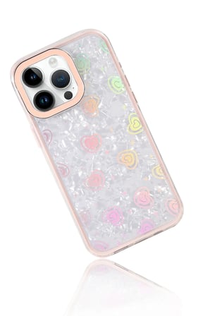 Uray store Apple iPhone 15 Pro Lumi Desenli Kapak - Pembe