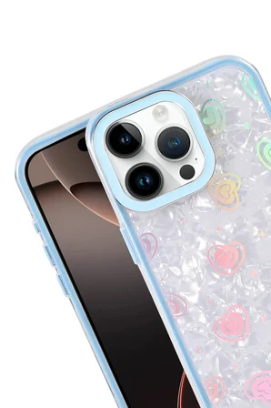 Uray store Apple iPhone 15 Pro Max Lumi Desenli Kapak - Mavi