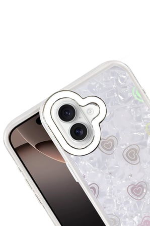 Uray store Apple iPhone 16 Lumi Desenli Kapak - Beyaz