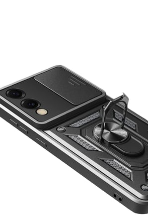Uray store Samsung Galaxy S25 Edge Pars Lens Yüzüklü Silikon - Siyah