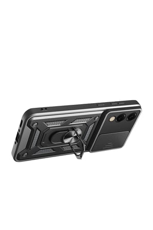 Uray store Samsung Galaxy S25 Edge Pars Lens Yüzüklü Silikon - Siyah