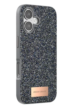 Onegif Apple iPhone 17 Bright Simli Kapak - Gümüş