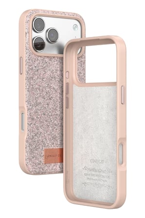 Onegif Apple iPhone 17 Pro Bright Simli Kapak - Pembe