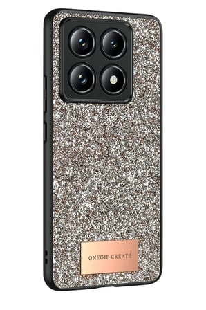 Onegif Xiaomi Mi 14T Pro Bright Simli Kapak - Gold