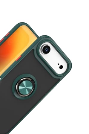 Uray store Apple iPhone 17 Air Montreal Yüzüklü Silikon Kapak - Yeşil