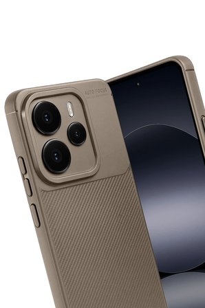 Uray store Xiaomi Note 14 5G Auto Focus Karbon Kapak - Kahverengi