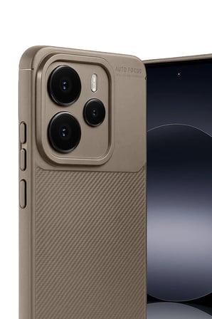 Uray store Xiaomi Note 14 5G Auto Focus Karbon Kapak - Kahverengi