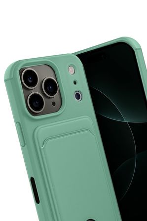 Uray store Apple iPhone 17 Pro Kelvin Kartvizitli Silikon - Açık Yeşil