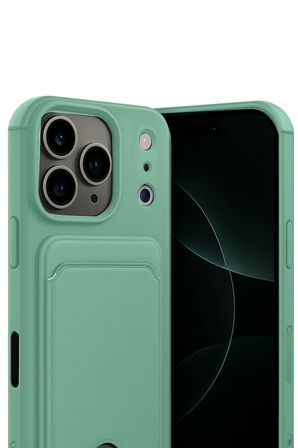 Uray store Apple iPhone 17 Pro Kelvin Kartvizitli Silikon - Açık Yeşil
