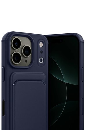 Uray store Apple iPhone 17 Pro Max Kelvin Kartvizitli Silikon - Lacivert