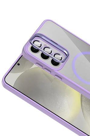 Joko Samsung Galaxy S25 Remim Lensli Magsafe Standlı Kapak - Lila