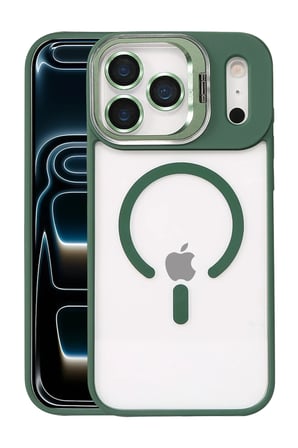 Joko Apple iPhone 17 Pro Remim Lensli Magsafe Standlı Kapak - Koyu Yeşil