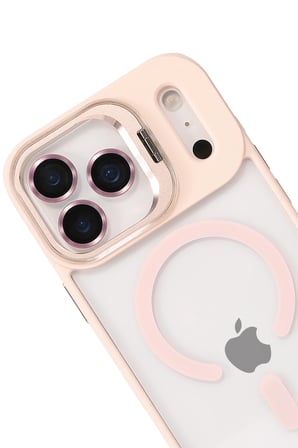 Joko Apple iPhone 17 Pro Remim Lensli Magsafe Standlı Kapak - Pembe