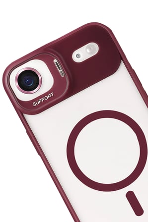 Joko Apple iPhone 17 Air Remim Lensli Magsafe Standlı Kapak - Bordo