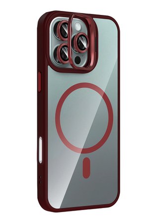 Joko Apple iPhone 16 Pro Max Remim Lensli Magsafe Standlı Kapak - Bordo