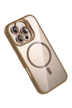 Joko Apple iPhone 16 Pro Max Remim Lensli Magsafe Standlı Kapak - Kahverengi