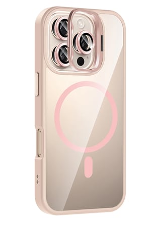 Joko Apple iPhone 16 Pro Max Remim Lensli Magsafe Standlı Kapak - Pembe