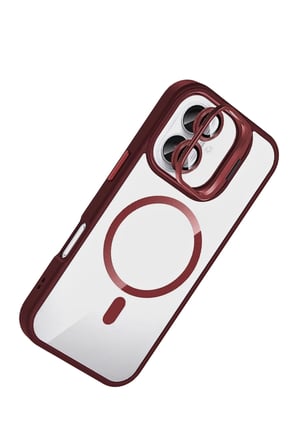 Joko Apple iPhone 16 Plus Remim Lensli Magsafe Standlı Kapak - Bordo