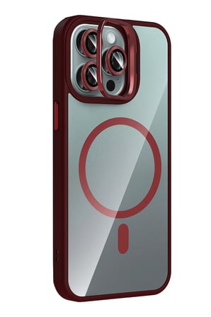 Joko Apple iPhone 14 Pro Max Remim Lensli Magsafe Standlı Kapak - Bordo
