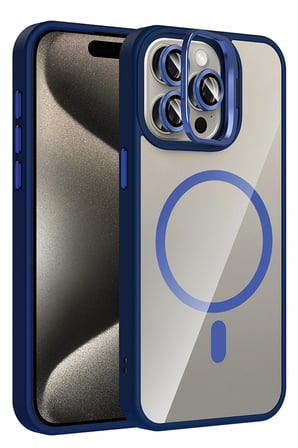 Joko Apple iPhone 14 Pro Max Remim Lensli Magsafe Standlı Kapak - Lacivert