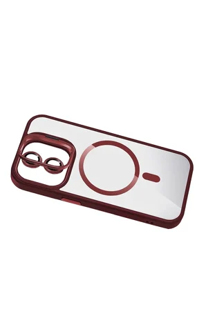 Joko Apple iPhone 11 Remim Lensli Magsafe Standlı Kapak - Bordo