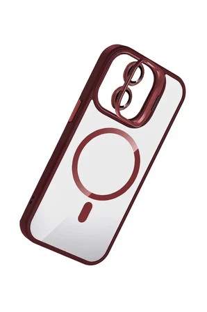 Joko Apple iPhone 11 Remim Lensli Magsafe Standlı Kapak - Bordo