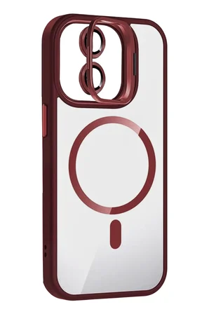 Joko Apple iPhone 11 Remim Lensli Magsafe Standlı Kapak - Bordo