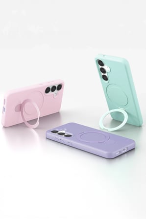 Uray store Samsung Galaxy S25 Regal Magsafe Standlı Kapak - Lacivert