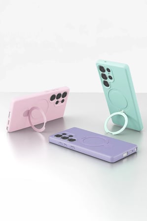 Uray store Samsung Galaxy S24 Ultra Regal Magsafe Standlı Kapak - Lila
