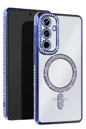 Uray store Samsung Galaxy A35 5G Joke Simli Magneticsafe Kılıf - Mavi