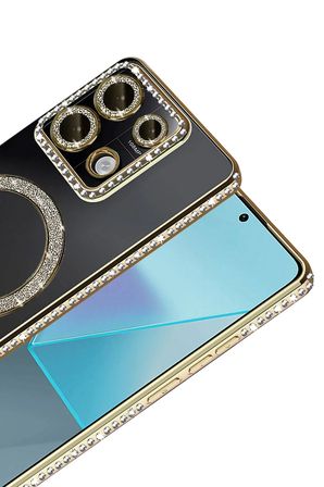 Uray store Xiaomi Redmi 13C Joke Simli Magneticsafe Kılıf - Gold