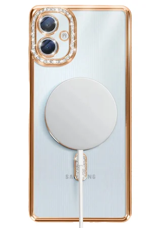 Uray store Samsung Galaxy A06 Joke Simli Magneticsafe Kılıf - Gold
