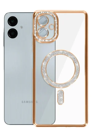 Uray store Samsung Galaxy A06 Joke Simli Magneticsafe Kılıf - Gold