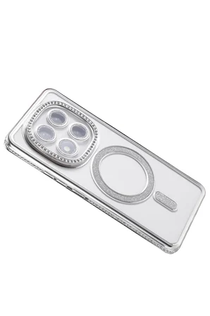 Uray store Xiaomi Redmi Note 14 Pro 5G Joke Simli Magneticsafe Kılıf - Gümüş