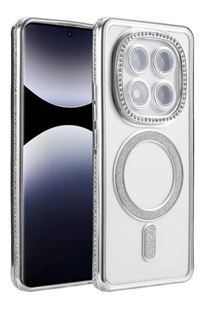Uray store Xiaomi Redmi Note 14 Pro 5G Joke Simli Magneticsafe Kılıf - Gümüş