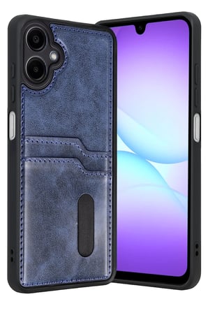 Uray store Samsung Galaxy A07 4G Sara Kartvizitli Deri Kılıf - Lacivert