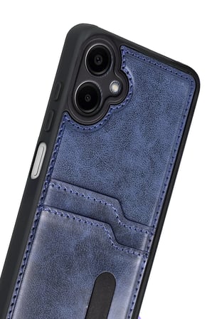 Uray store Samsung Galaxy A07 4G Sara Kartvizitli Deri Kılıf - Lacivert