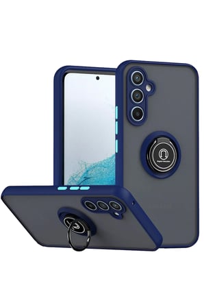 Uray store Samsung Galaxy S25 FE Montreal Yüzüklü Silikon Kapak - Lacivert