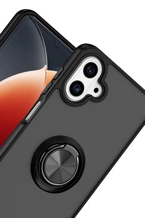 Uray store Samsung Galaxy A07 4G Montreal Yüzüklü Silikon Kapak - Siyah