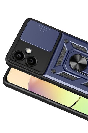 Uray store Samsung Galaxy A07 4G Pars Lens Yüzüklü Silikon - Lacivert