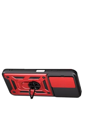 Uray store Xiaomi Redmi 15C 4G Pars Lens Yüzüklü Silikon - Kırmızı