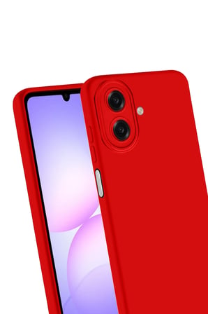Uray store Samsung Galaxy A07 4G Nano içi Kadife Silikon - Kırmızı