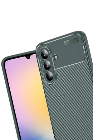 Uray store Samsung Galaxy S25 FE Auto Focus Karbon Kapak - Koyu Yeşil