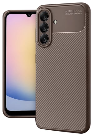 Uray store Samsung Galaxy A17 5G Auto Focus Karbon Kapak - Kahverengi