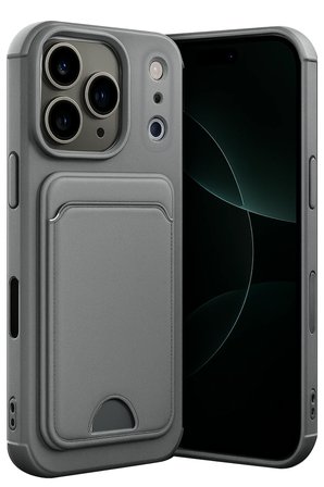 Uray store Apple iPhone 17 Pro Kelvin Kartvizitli Silikon - Gri