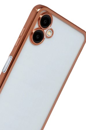 Uray store Samsung Galaxy A07 4G Razer Lensli Silikon - Çöl Titanyum